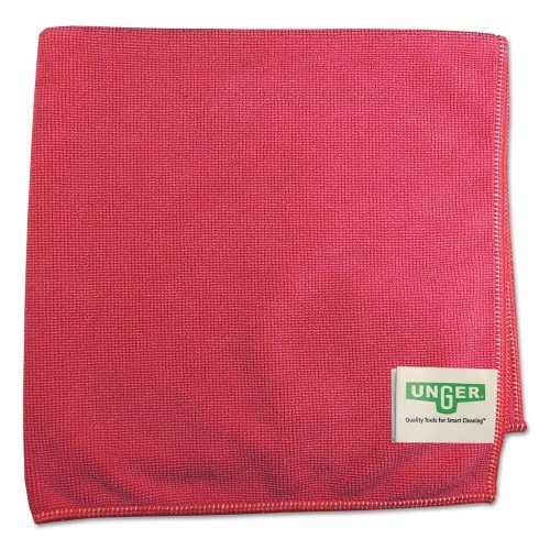 Unger SmartColor Microwipes 4000, Heavy-Duty, 16 x 15, Red, 10/Pack