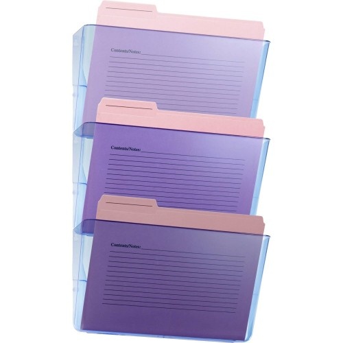 Officemate Blue Glacier Wall File, 3/Box