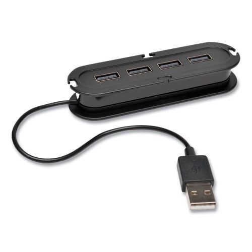 Tripp Lite USB 2.0 Ultra-Mini Compact Hub with Power Adapter, 4 Ports, Black