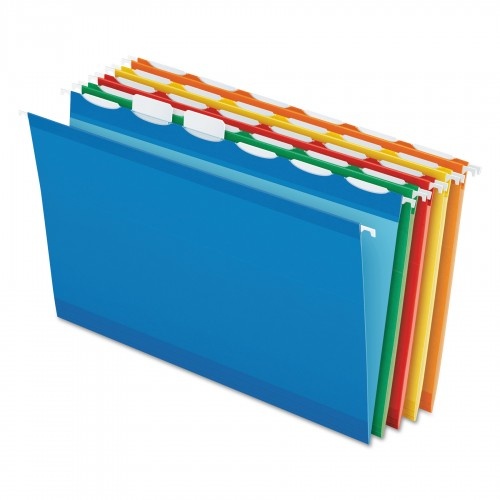 Pendaflex Ready-Tab Colored Reinforced Hanging Folders, Legal Size, 1/6-Cut Tabs, Assorted Colors, 25/Box