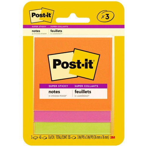 Post-It Super Sticky Note Pads - Energy Boost Color Collection