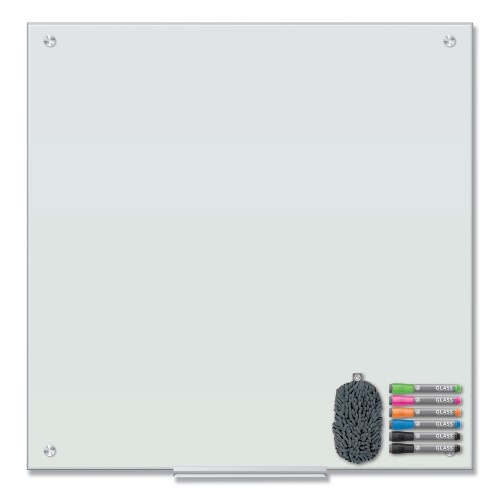 U Brands Magnetic Glass Dry Erase Board Value Pack, 35 x 35, White