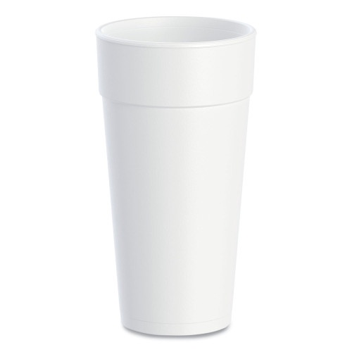 Dart Foam Drink Cups, Hot/Cold, 24 Oz, White, 25/Bag, 20 Bags/Carton