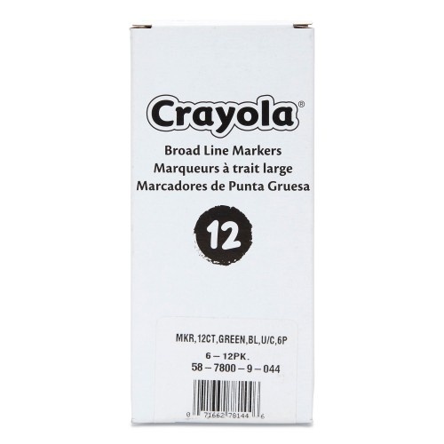 Crayola Broad Line Washable Markers, Green, 12/Box