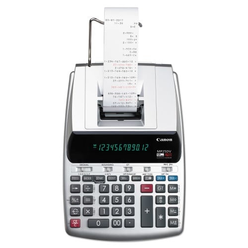 Canon MP25DV 12-Digit Ribbon Printing Calculator, Black/Red Print, 4.3 Lines/Sec