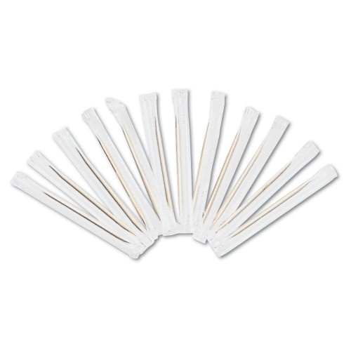 AmerCareRoyal Cello-Wrapped Round Wood Toothpicks, 2.5" Natural