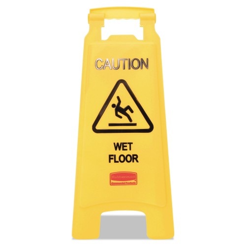 Rubbermaid Commercial Caution Wet Floor Sign, 11 x 12 x 25, Bright Yellow