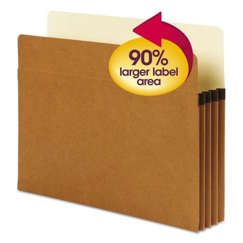 Smead Supertab Pockets, 3.5" Expansion, Letter Size, Redrope, 25/Box