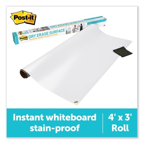 Post-it Dry Erase Surface with Adhesive Backing, 48 x 36, White Surface