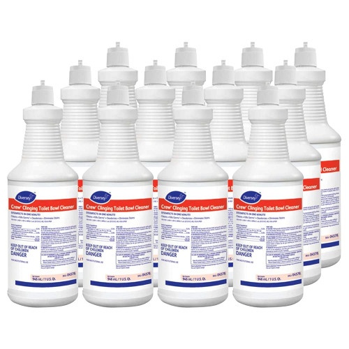 Diversey Crew Clinging Toilet Bowl Cleaner, Floral Scent, Liquid, 1 Qt. Bottle