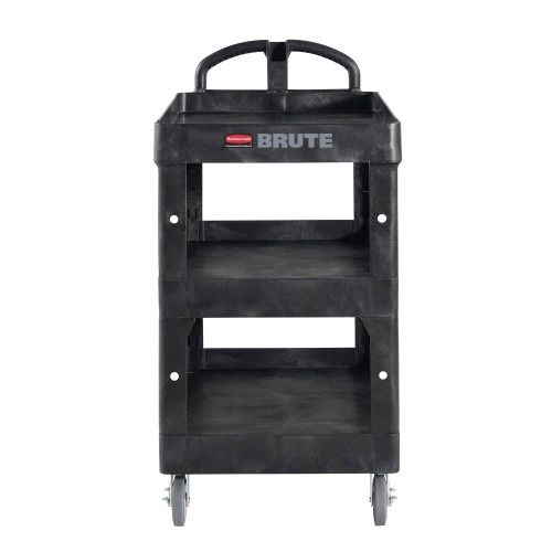 Rubbermaid Commercial Brute 3-Shelf Heavy-Duty Ergo Lipped Utility Cart