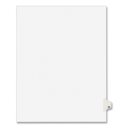 Preprinted Legal Exhibit Side Tab Index Dividers, Avery Style, 10-Tab, 23, 11 x 8.5, White, 25/Pack