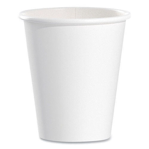 Solo Single-Sided Poly Paper Hot Cups, 6 Oz, White, 50/Pack, 20 Packs/Carton