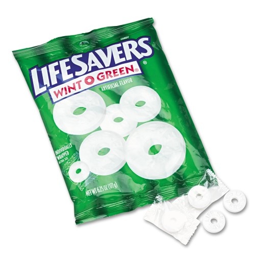 Lifesavers Hard Candy Mints, Wint-O-Green, Individually Wrapped, 6.25 Oz Bag