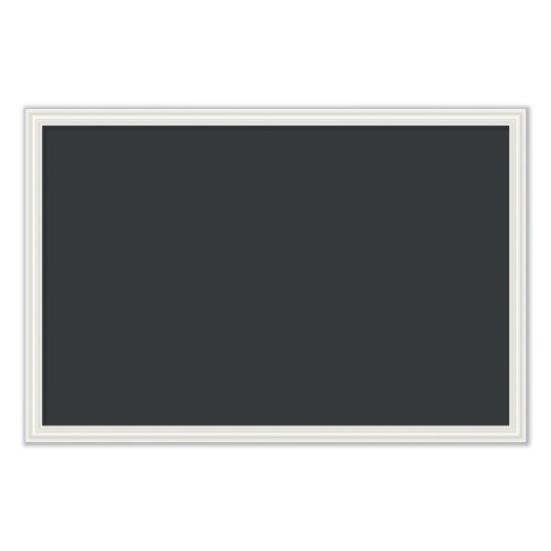 U Brands Magnetic Chalkboard with Decor Frame, 30 x 20, Black Surface, White Wood Frame