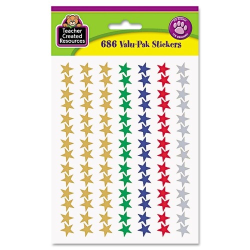 Teacher Created Resources Sticker Valu-Pak Foil Stars