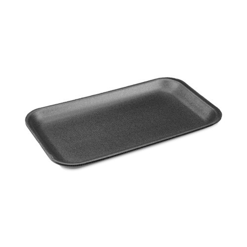 Pactiv Meat Tray #17S - 8.3 X 4.8 X 0.65, Black, Foam, 1000/Carton