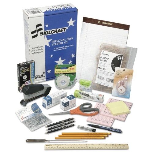 AbilityOne 752001 Skilcraft Employee Start-Up Office Kit, 21 Items-15 Required JWOD Items