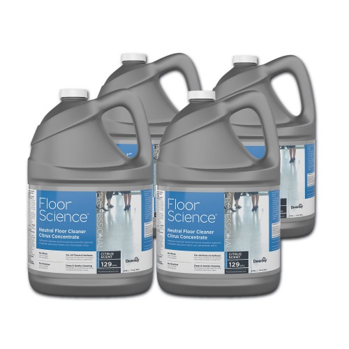 Diversey Floor Science Neutral Floor Cleaner Concentrate, Citrus Scent, 1 Gal, 4/Carton