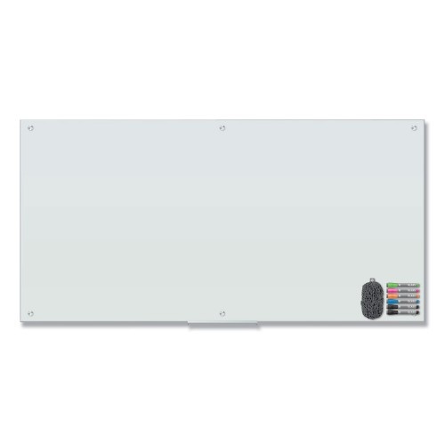 U Brands Magnetic Glass Dry Erase Board Value Pack, 70 x 35, White