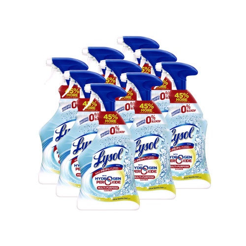 Lysol Brand Multi-Purpose Hydrogen Peroxide Cleaner, Citrus Sparkle Zest, 32 oz Trigger Spray Bottle