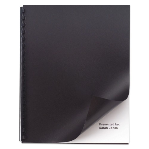 GBC Opaque Plastic Presentation Covers for Binding Systems, Black, 11 x 8.5, Unpunched, 50/Pack