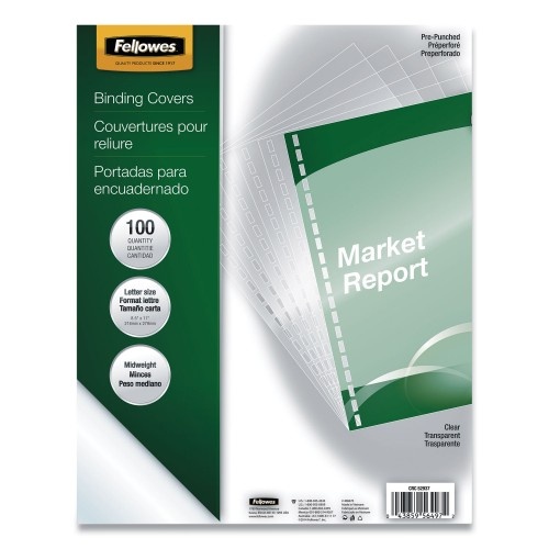 Fellowes Crystals Transparent Presentation Covers for Binding Systems