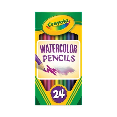 Crayola Watercolor Pencil Set, 3.3 mm, 2B (#1), Assorted Lead/Barrel Colors, 24/Pack