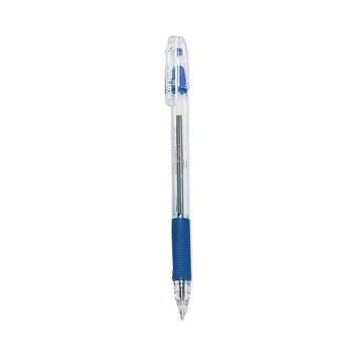 Pilot EasyTouch Ballpoint Pen, Stick, Medium 1 mm, Blue Ink, Clear Barrel, Dozen