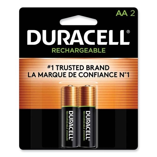 Duracell Rechargeable StayCharged NiMH Batteries, AA, 2/Pack