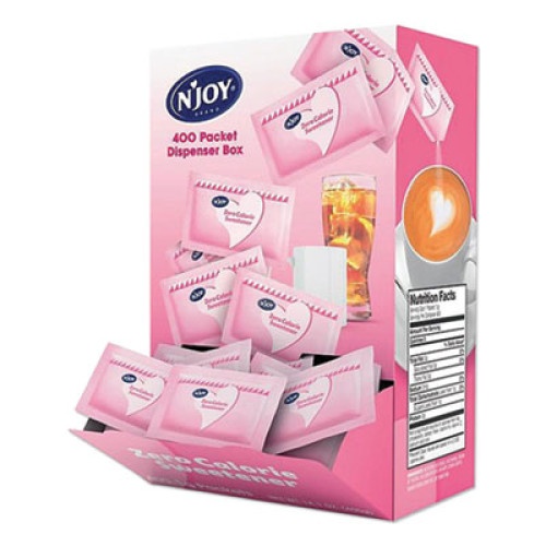 N'joy Pink Saccharin Artificial Sweetener Packets, 0.04 oz Packet, 400 Packets/Box