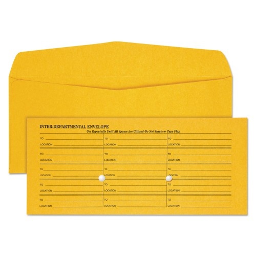 Quality Park Light Brown Fold Flap Kraft Trade Size Interoffice Envelope