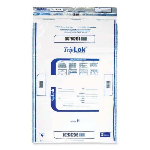 Triplok Deposit Bag, 12 x 16, Clear, 100/Pack