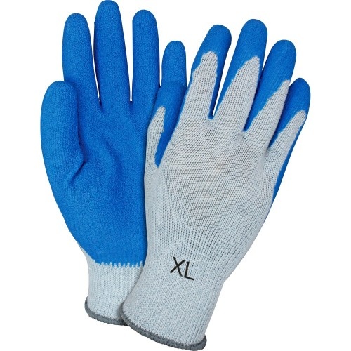 Safety Zone Blue/Gray Coated Knit Gloves - Industrial Work Gloves for Maximum Protection
