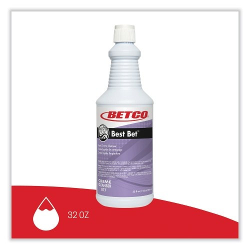 Betco Best Bet Liquid Creme Cleanser, Mint, 32 Oz Bottle
