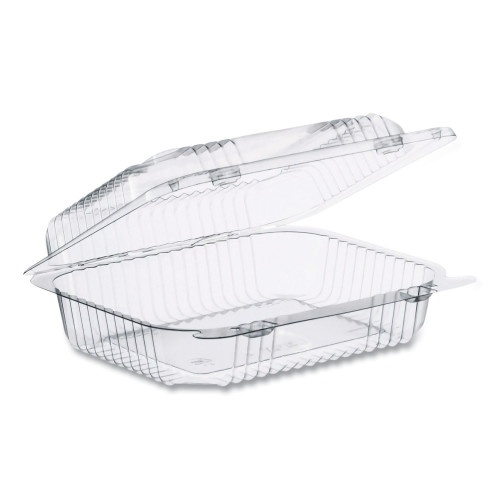 Dart Staylock Clear Hinged Lid Containers, 6 x 7 x 2.1, Clear, Plastic