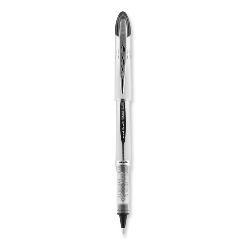 Uni-Ball Vision Elite Roller Ball Pen, Stick, Bold 0.8 Mm, Black Ink, White/Black Barrel