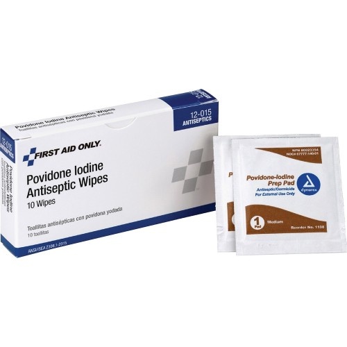 First Aid Only Povidone Iodine Antiseptic Wipes - Antibacterial Wound Care Made Easy