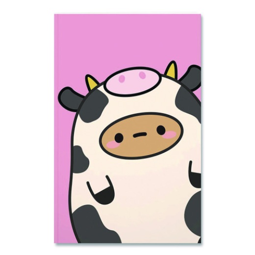 Denik Smoko Tayto Mootato Layflat Notebook, 1-Subject, Medium/College Rule, Pink/White/Brown Cover, 8 X 5 Sheets