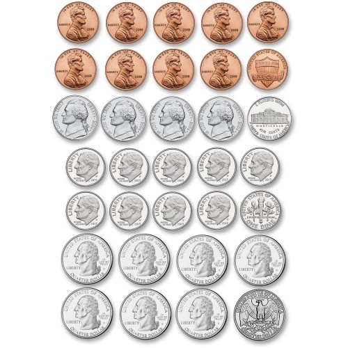 Ashley US Coin Money Set Die-Cut Magnets