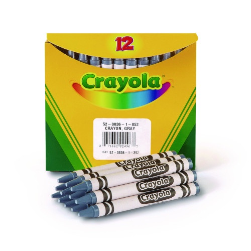Crayola Bulk Crayons, Gray, 12/Box