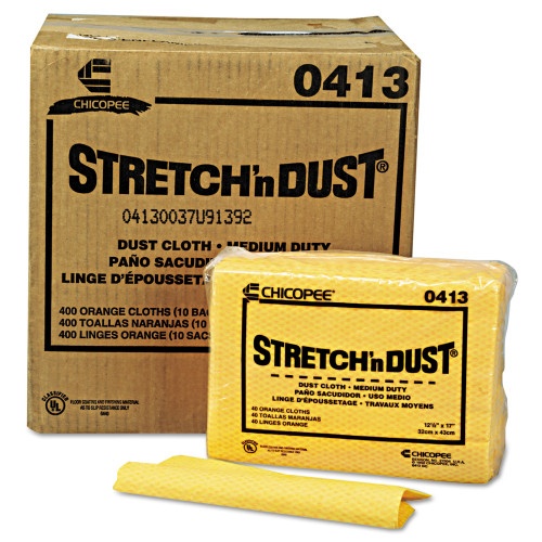 Chix Stretch 'N Dust Cloths - 12.6 x 17, Yellow, 40/Pack, 10 Packs/Carton