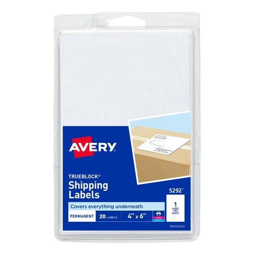 Avery 4 X 6 Shipping Labels with TrueBlock Technology