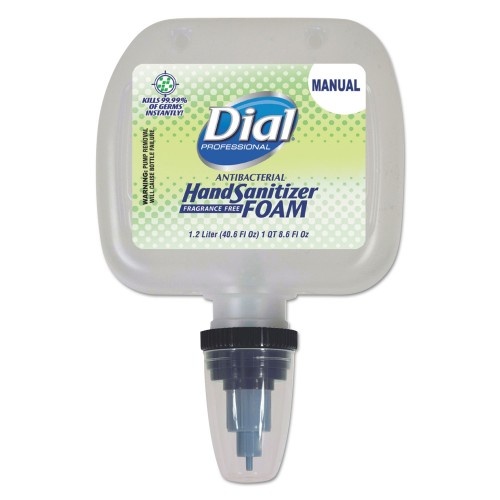 Dial Antibacterial Foam Hand Sanitizer Refill - 1.2L, Fragrance-Free, 3/Carton