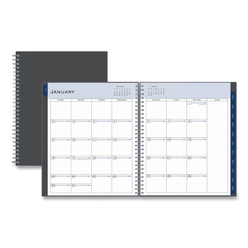 Blue Sky Passages Monthly Planner 2025 - Charcoal Cover, 10 X 8