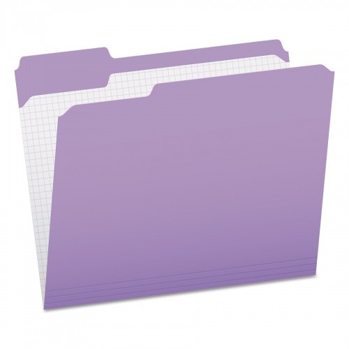 Pendaflex Double-Ply Reinforced Top Tab Colored File Folders, 1/3-Cut Tabs: Assorted, Letter Size, 0.75" Expansion, Lavender, 100/Box