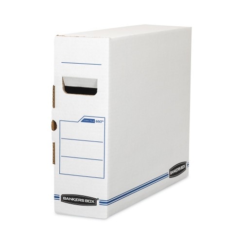 Bankers Box X-Ray Storage Boxes, 5" x 18.75" x 14.88", White/Blue, 6/Carton