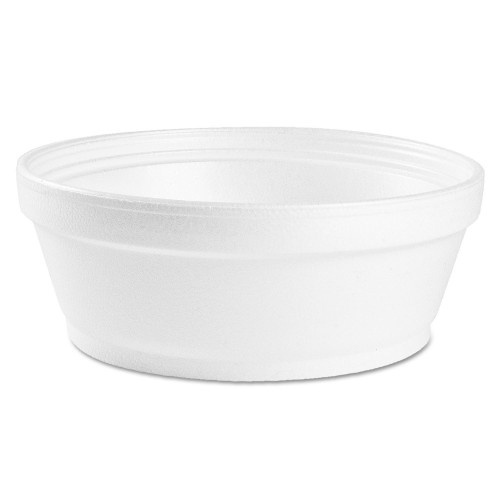 Dart Foam Container, Squat, 8 Oz, White, 500/Carton