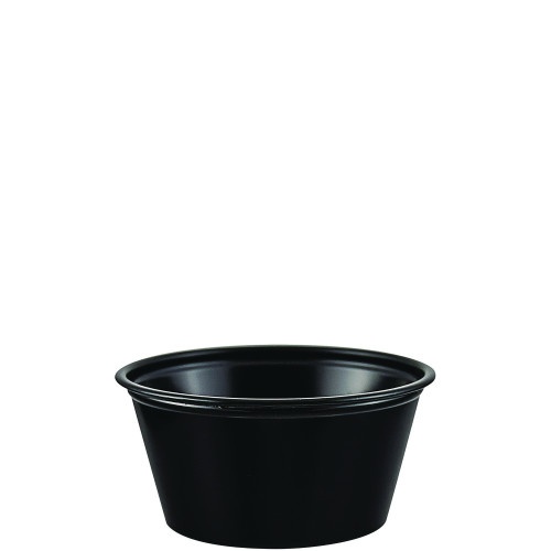 Dart Polystyrene Portion Cups, 2 Oz, Black - 250/Bag, 10 Bags/Carton