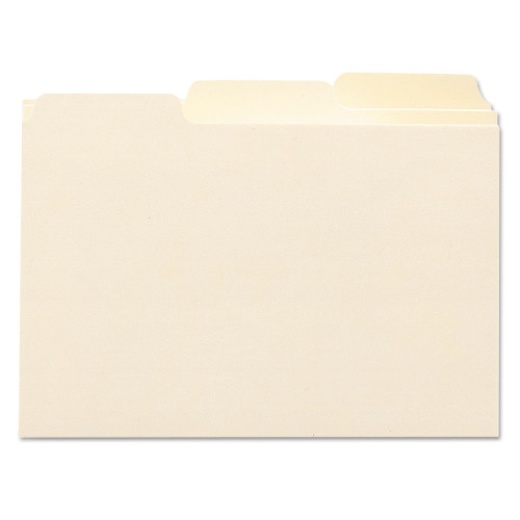 Smead Manila Card Guides, 1/3-Cut Top Tab, Blank, 4 X 6, Manila, 100/Box